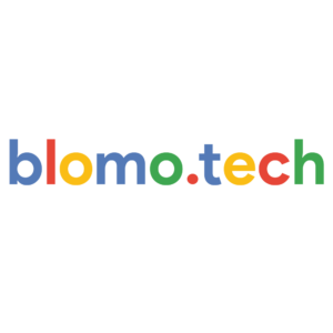 blomo.tech Logo auf weißem quadratischen Hintergrund