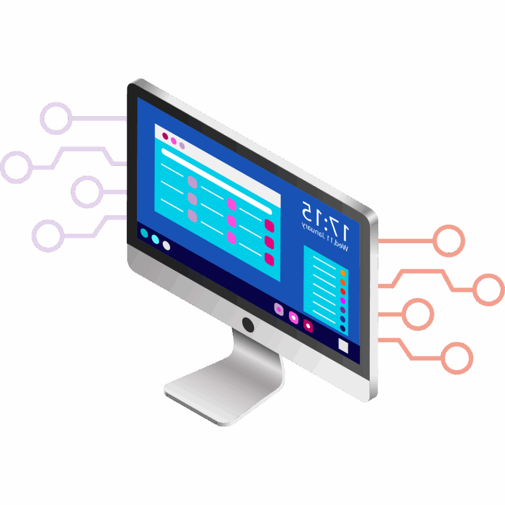 Power BI Dashboard auf iMac visualisiert